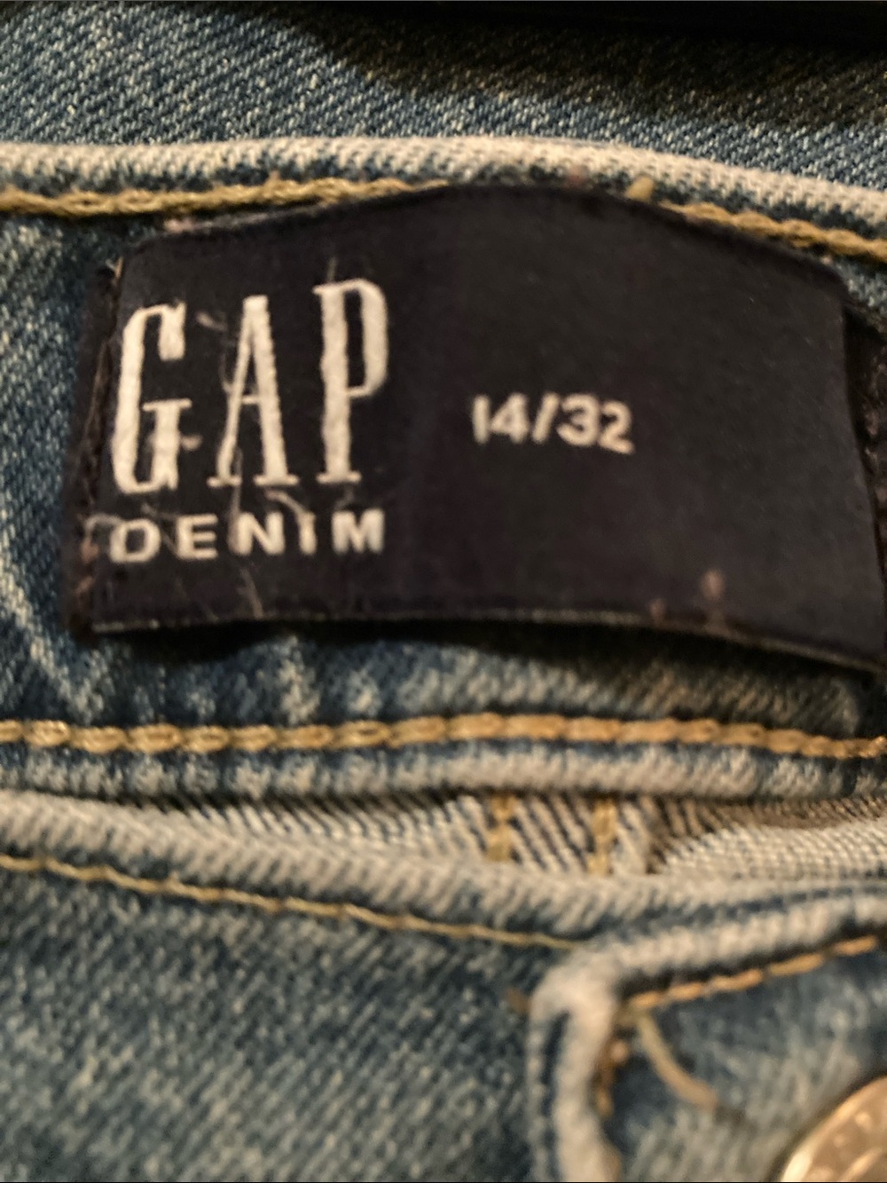 GAP Blue Denim Maxi Skirt with Front Slit - Picture 3 of 3